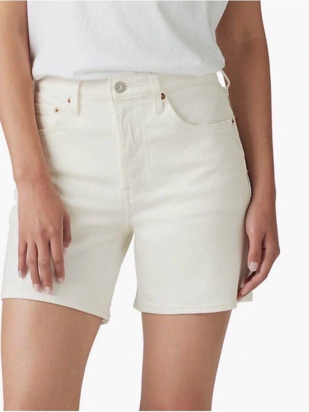 Levi's White 501 Mid-Rise Women's Jean Shorts